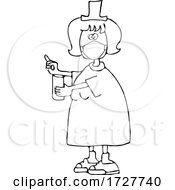 Poster, Art Print Of Cartoon Nurse Wearing A Face Mask And Holding A Pill