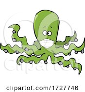 Poster, Art Print Of Cartoon Octopus Wearing A Mask