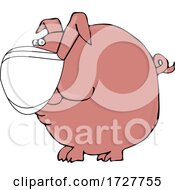 Cartoon Covid Pig Wearing A Mask