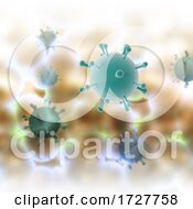 Poster, Art Print Of 3d Abstract Medical Background With Abstract Covid 19 Virus Cells Design