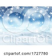 Poster, Art Print Of 3d Christmas Landscape With Snow And Falling Snowflakes