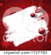 Poster, Art Print Of Grunge Christmas Background With Baubles And Snowflakes