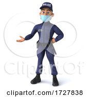 3d Police Man On A White Background