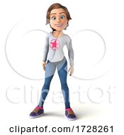 3d Casual Young Woman On A White Background by Julos