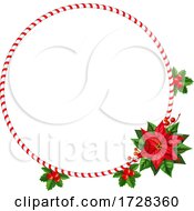 Poster, Art Print Of Candy Cane And Poinsettia Christmas Wreath