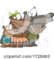 Cartoon Three Bears Family by toonaday