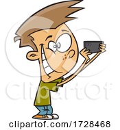 Cartoon Boy Taking Pics With His Phone