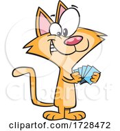 Poster, Art Print Of Cartoon Cat With A Poker Face