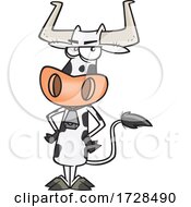 Cartoon Cow Wearing A Bell by toonaday