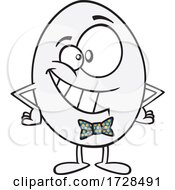 Poster, Art Print Of Cartoon Happy Egg Wearing A Bowtie