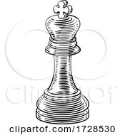 King Chess Piece Vintage Woodcut Style Concept