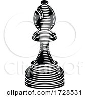 Bishop Chess Piece Vintage Woodcut Style Concept by AtStockIllustration