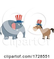 Political Elephant And Donkey
