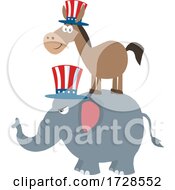 Poster, Art Print Of Political Elephant And Donkey