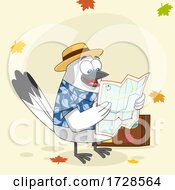 Poster, Art Print Of Traveling Snowbird Reading A Map