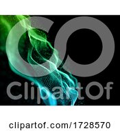 Poster, Art Print Of 3d Flowing Particles Science Background With Shallow Depth Of Field