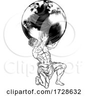 Atlas Titan Holding Globe Greek Myth Illustration
