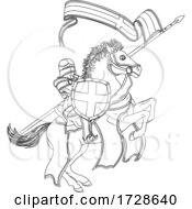 St George Medieval Joust Knight On Horse by AtStockIllustration