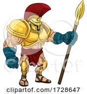 Poster, Art Print Of Spartan Gladiator Trojan Warrior Soldier Cartoon
