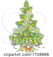 Decorated Christmas Tree And Mini Santa