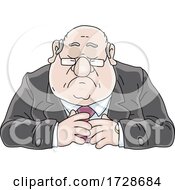 Cartoon Fat Politician Or Business Man by Alex Bannykh
