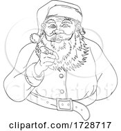 Poster, Art Print Of Santa Claus Saint Nicholas Or Father Christmas Pointing Index Finger Saying I Want You Line Art Drawing