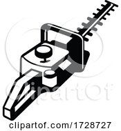 Poster, Art Print Of Hedge Trimmer Or Hedge Cutter Viewed From A High Angle Retro Black And White