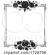 Black And White Floral Rose Frame by Vector Tradition SM