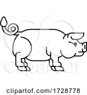 Poster, Art Print Of Pig Sign Label Icon Concept