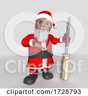 3d Hispanic Santa Claus On A Shaded Background