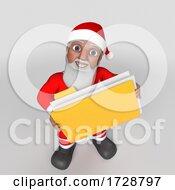 Poster, Art Print Of 3d Hispanic Santa Claus On A Shaded Background