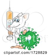 Rat Lab Mascot Fight Against Covid 19 Coronavirus