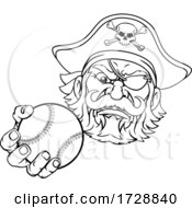 Poster, Art Print Of Pirate Baseball Ball Sports Mascot Cartoon