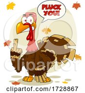 Mad Turkey Bird Holding Up A Middle Finger And Saying Pluck You