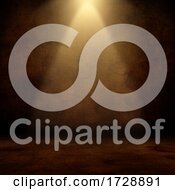 Poster, Art Print Of 3d Grunge Interior With Spotlight Shining Down