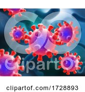 Poster, Art Print Of 3d Medical Background With Abstract Covid 19 Virus Cells