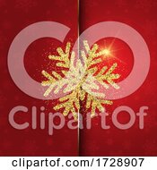Poster, Art Print Of Christmas Background With Glittery Snowflake Design