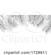 Poster, Art Print Of Silver Christmas Tree Branches Design