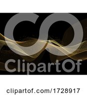 Poster, Art Print Of Glittery Gold Waves Background