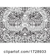 Poster, Art Print Of Black And White Crazy Creature Pattern
