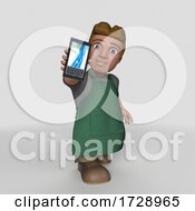 Poster, Art Print Of 3d Shop Keeper Man On A Shaded Background