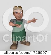 3d Shop Keeper Man On A Shaded Background
