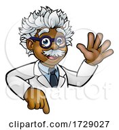 Poster, Art Print Of Cartoon Scientist Professor Pointing At Sign