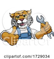 Wildcat Plumber Or Mechanic Holding Spanner
