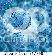 Poster, Art Print Of 3d Medical Background With Virus Cells Covid 19 Pandemic
