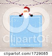 Poster, Art Print Of Christmas Background With Cute Santa Design
