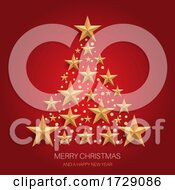 Christmas Tree Design Of Gold Stars 1211