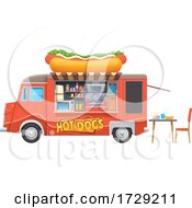 Poster, Art Print Of Hot Dog Food Vendor Truck