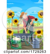 Poster, Art Print Of Farmer In A Garden
