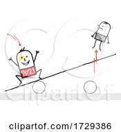 Poster, Art Print Of Stick Man New Year 2021 Super Hero Bouncing 2020 Off Of A Teeter Totter